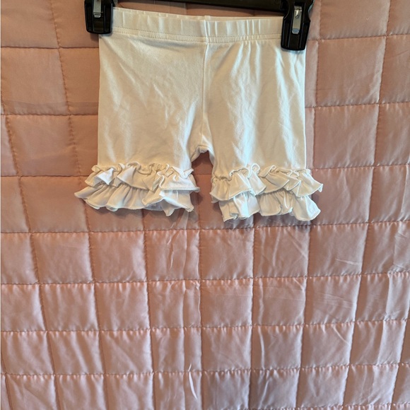 White Ruffle Hem Shorts - Picture 3 of 4